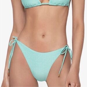 New PQ‎ Swim Divine Tie Side Full Bikini Bottoms in Aqua Size S